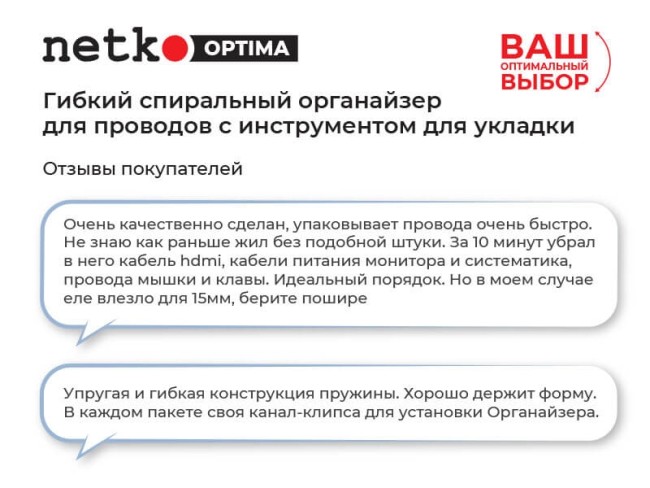 Органайзер для проводов с инструментом для укладки, ID-25mm, 2м, пластик, серый NETKO Optima Органайзер для проводов с инструментом для укладки, ID-25mm, 2м, пластик, серый NETKO Optima