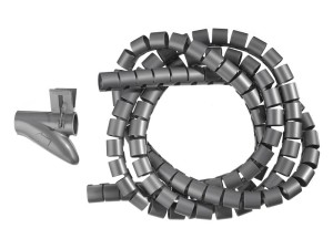 Органайзер  для проводов с инструментом для укладки, ID-20mm, 2м, пластик, серый NETKO Optima