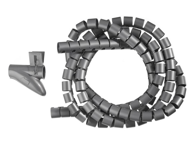 Органайзер для проводов с инструментом для укладки, ID-20mm, 2м, пластик, серый NETKO Optima Органайзер для проводов с инструментом для укладки, ID-20mm, 2м, пластик, серый NETKO Optima