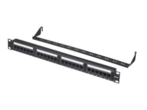 Патч-панель UTP, 19, 24 порта RJ45, cat.6, 1U, Dual Type, с органайзером, L