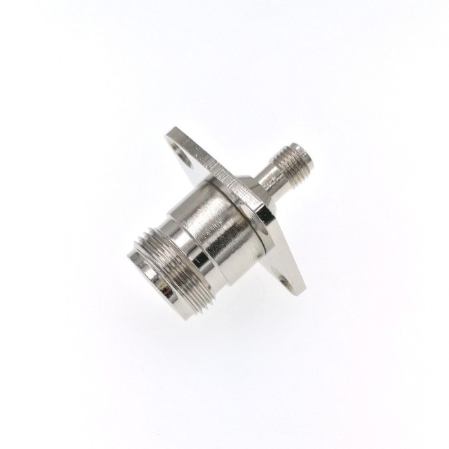 ВЧ-адаптер SMA(female)-N(female) для установки на корпус под 4 винта 25x25мм комплект 5 шт