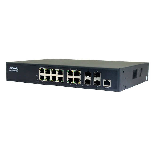 AN-SGM10P8M - 12-портовый гигабитный управляемый L2 коммутатор с HiPoE до 150Вт
