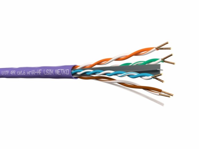 Кабель U/UTP4 cat.6, 4 пары 23 AWG BC, с крестовиной, нг(А)-HF LSZH - малодымный, не содержащий галогенов; фиолетовый; одножильный, FLUKE TEST, NETKO Expert СКС 20м Кабель U/UTP4 cat.6, 4 пары 23 AWG BC, с крестовиной, нг(А)-HF LSZH - малодымный, не содержащий галогенов; фиолетовый; одножильный, FLUKE TEST, NETKO Expert СКС 20м