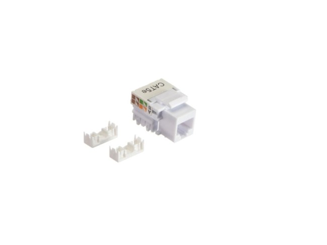 Модуль Keystone неэкранированный, RJ45, cat.5e, 90°, 110/Krone тип, универсальный, белый 5шт Модуль Keystone неэкранированный, RJ45, cat.5e, 90°, 110/Krone тип, универсальный, белый 5шт