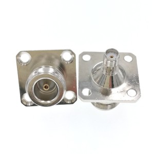 ВЧ-адаптер SMA(female)-N(female) для установки на корпус под 4 винта 25x25мм комплект 10 шт