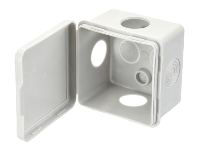 Коробка распаячная для открытой проводки 65*65*50мм (квадратная), 4 входа с гермовводами, IP54, серая 20 шт Коробка распаячная для открытой проводки 65*65*50мм (квадратная), 4 входа с гермовводами, IP54, серая 20 шт