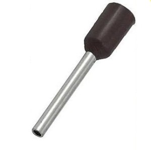 Штыревой втулочный кабельный наконечник E 1518 (НШВИ F=18мм) 1,5мм2, изолированный, черный, 100шт., NETKO Optima 5шт