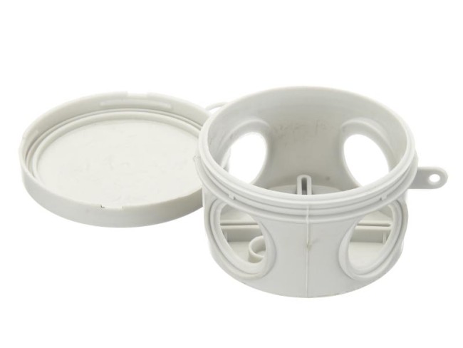 Коробка распаячная для открытой проводки 65*40 (круглая), 4 входа с гермовводами, IP54, серая Коробка распаячная для открытой проводки 65*40 (круглая), 4 входа с гермовводами, IP54, серая