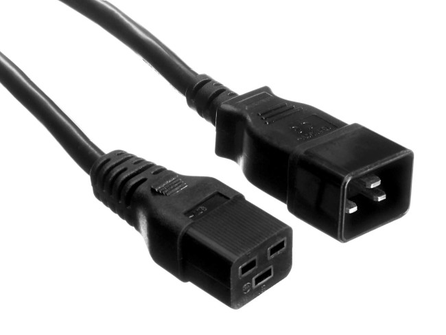 Кабель питания (гнездо IEC С20 - штекер IEC С19) 3*2,5мм2, 2м, черный, NETKO Optima