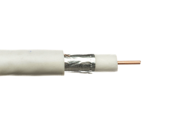 Кабель коаксиальный RG-6U, 75 Ом, Cu, экран 112%, белый, 20 м