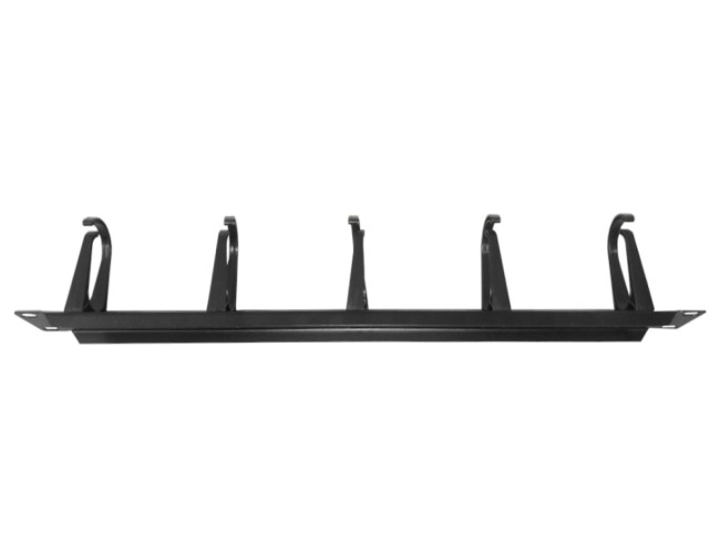 Кабельный органайзер 19, 1U, металлический, 5 пластиковых колец (2 поворотных), черный SB Кабельный органайзер 19, 1U, металлический, 5 пластиковых колец (2 поворотных), черный SB