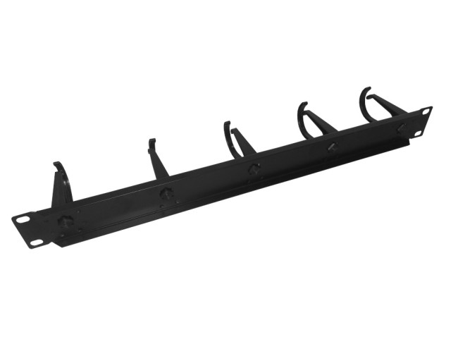 Кабельный органайзер 19, 1U, металлический, 5 пластиковых колец (2 поворотных), черный SB Кабельный органайзер 19, 1U, металлический, 5 пластиковых колец (2 поворотных), черный SB