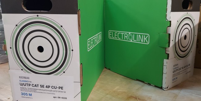 Кабель U/UTP 5E CLASSIC line 4x2xAWG24, ELECTROLINK,, медь 20 м
