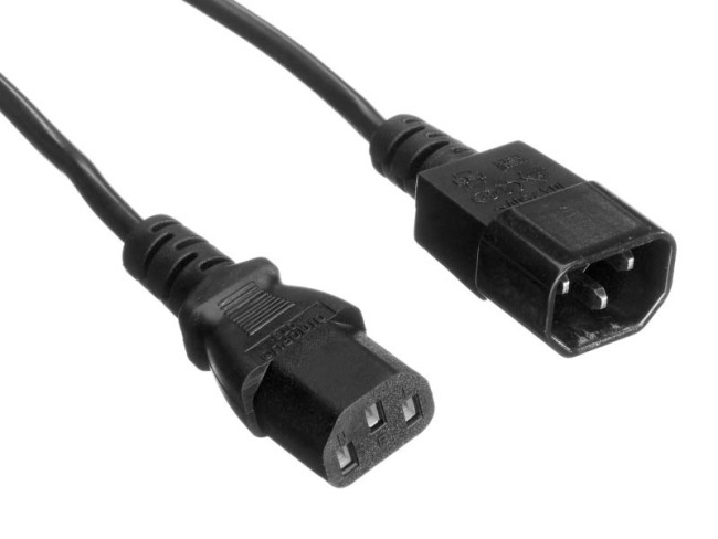 Кабель питания проходной (штекер IEC С13 - гнездо IEC С14) 3*0,5мм2, 1,8м, черный, NETKO Optima Кабель питания проходной (штекер IEC С13 - гнездо IEC С14) 3*0,5мм2, 1,8м, черный, NETKO Optima