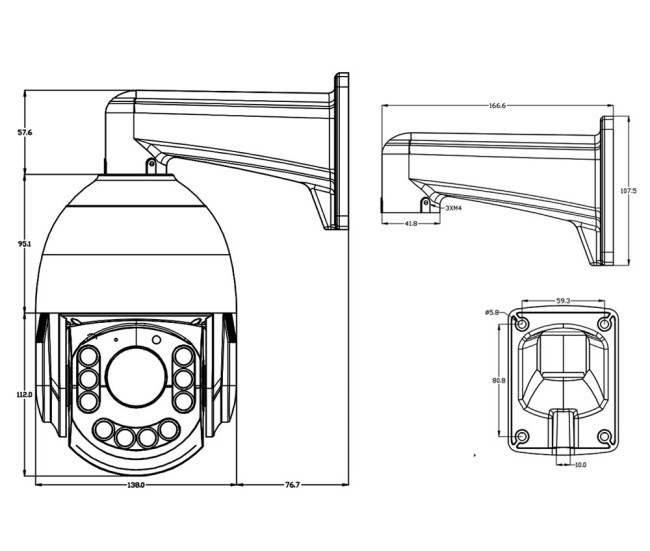 AC-I511PTZT - уличная высокоскоростная поворотная IP камера 5Мп с совмещенной подсветкой AC-I511PTZT - уличная высокоскоростная поворотная IP камера 5Мп с совмещенной подсветкой