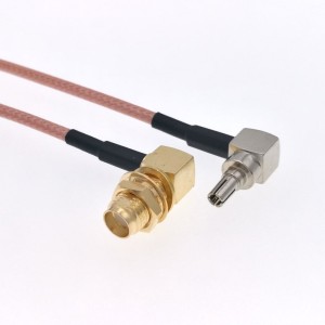 Адаптер для модема (пигтейл) CRC9-SMA(female)угловой кабель RG178 20см. комплект 10 шт