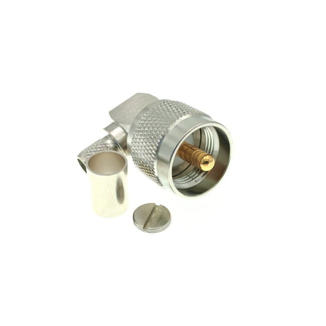 ВЧ-разъём UHF(male) PL259 угловой обжимной под кабель 5D-FB комплект 10 шт