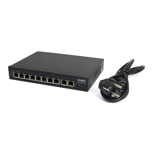 AN-S10P8-120 - 10-портовый 100 Мбит/с коммутатор с HiPoE/PoE+ до 120Вт