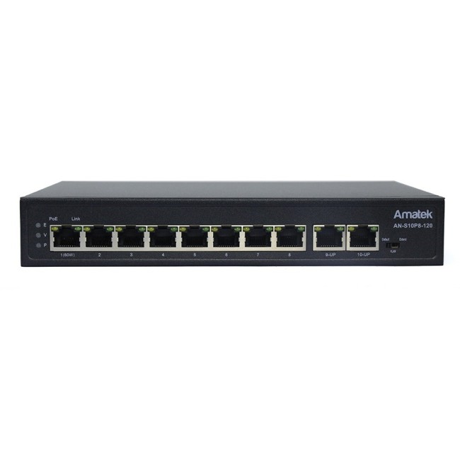 AN-S10P8-120 - 10-портовый 100 Мбит/с коммутатор с HiPoE/PoE+ до 120Вт
