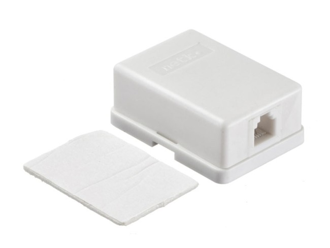 Розетка телефонная внешняя / 1 порт RJ11(6p4c) / 4 контактная, белая, Netko 5шт Розетка телефонная внешняя / 1 порт RJ11(6p4c) / 4 контактная, белая, Netko 5шт