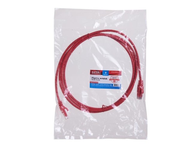 Патч-корд UTP4 cat.6, литой коннектор, красный, Netko CKC Патч-корд UTP4 cat.6, литой коннектор, красный, Netko CKC