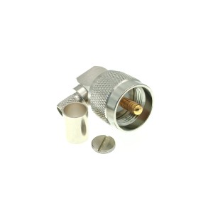ВЧ-разъём UHF(male) PL259 угловой обжимной под кабель 5D-FB комплект 20 шт