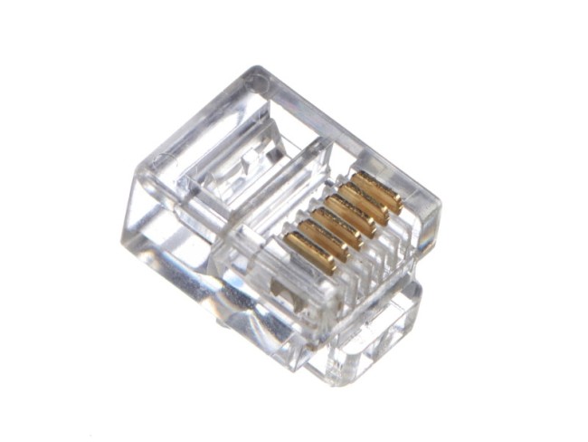 Коннектор RJ12 (6p6c), (нож с 2-мя зубцами), 100шт., NETKO Optima Коннектор RJ12 (6p6c), (нож с 2-мя зубцами), 100шт., NETKO Optima