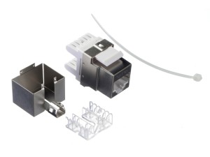 Модуль Keystone экранированный, RJ45, cat.5е, 180°, под инструмент, металлик 2шт