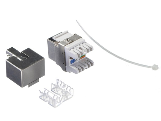 Модуль Keystone экранированный, RJ45, cat.5е, 180°, под инструмент, металлик 2шт Модуль Keystone экранированный, RJ45, cat.5е, 180°, под инструмент, металлик 2шт