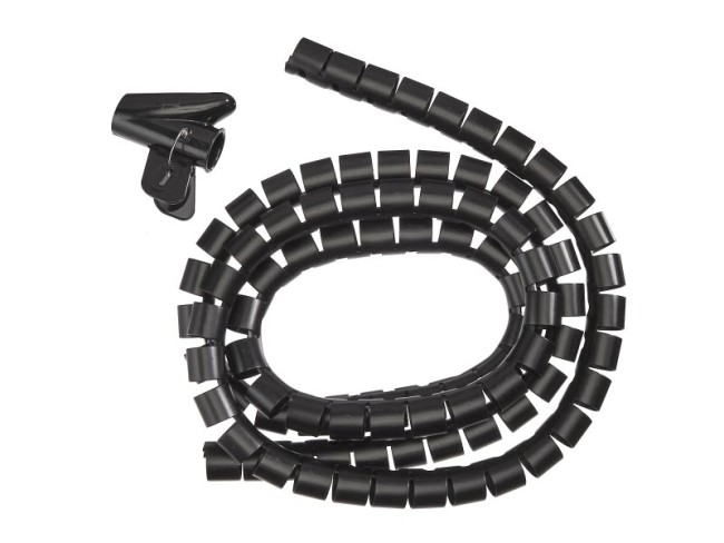 Органайзер для проводов с инструментом для укладки, ID-25mm, 2м, пластик, черный NETKO Optima Органайзер для проводов с инструментом для укладки, ID-25mm, 2м, пластик, черный NETKO Optima