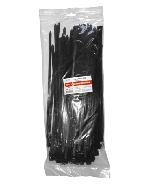 Стяжка нейлоновая 300*7,5 / 100 шт / светостойкая (черная), NETKO Optima SZ