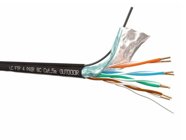 Кабель LC FTP4 cat.5е, одножильный, экранированный, Cu, для наружных работ, проволочный трос 3м Кабель LC FTP4 cat.5е, одножильный, экранированный, Cu, для наружных работ, проволочный трос 3м