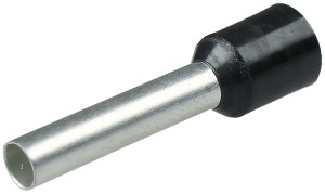 Штыревой втулочный кабельный наконечник E 1510 (НШВИ F=10мм) 1,5мм2, изолированный, черный, 100шт., NETKO Optima 10шт