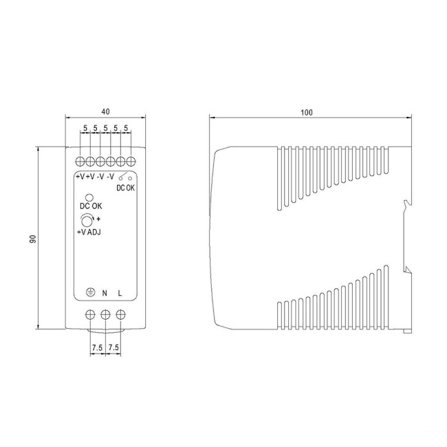 AP-DIN48/60 (MDR-60-48) - блок питания 48В / 1,25А / 60Вт стабилизированный AP-DIN48/60 (MDR-60-48) - блок питания 48В / 1,25А / 60Вт стабилизированный