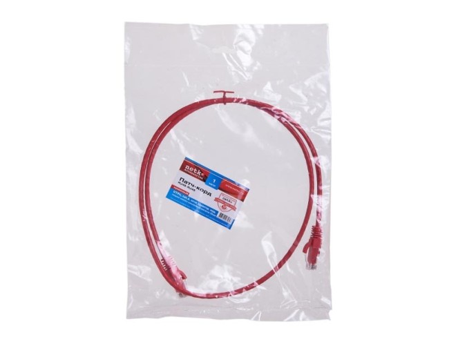 Патч-корд UTP4 cat.6, литой коннектор, красный, Netko CKC 5 шт Патч-корд UTP4 cat.6, литой коннектор, красный, Netko CKC 5 шт