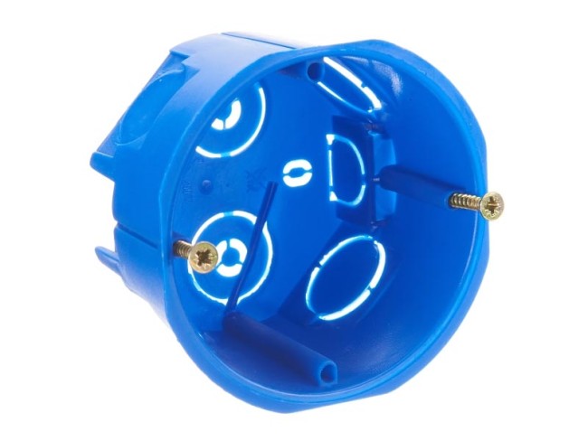 Коробка установочная приборная в бетон УПп 68/45.1.1, синяя Коробка установочная приборная в бетон УПп 68/45.1.1, синяя