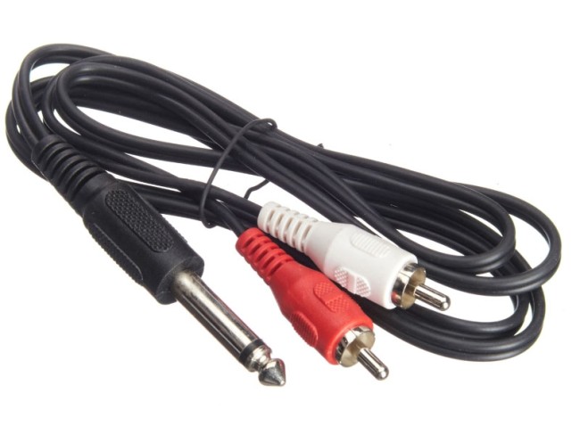 Шнур аудио-видео: 2RCA-6,3 мм ( длина 1.2 м, литой), NETKO Optima Шнур аудио-видео: 2RCA-6,3 мм ( длина 1.2 м, литой), NETKO Optima