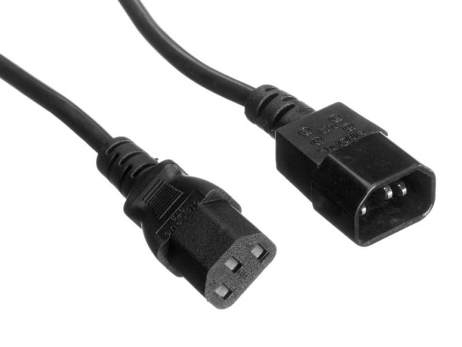 Кабель питания проходной (штекер IEC С13 - гнездо IEC С14) 3*0,75мм2, 3м, черный, NETKO Optima Кабель питания проходной (штекер IEC С13 - гнездо IEC С14) 3*0,75мм2, 3м, черный, NETKO Optima