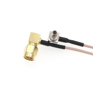 Адаптер для модема (пигтейл) CRC9-SMA(male)угловой кабель RG178 20см. комплект 10 шт