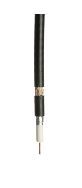 Кабель коаксиальный RG-6U, 75 Ом, Cu, экран 64%, outdoor, черный, 2 м