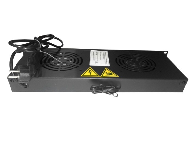 Полка вентиляторная 19, 1U/2 с термостатом, с кабелем, черная Netko Полка вентиляторная 19, 1U/2 с термостатом, с кабелем, черная Netko