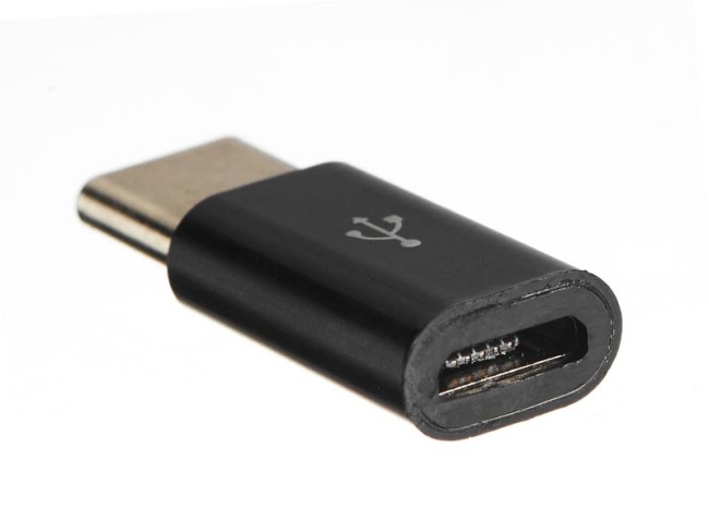 Переходник штекер Type-C - гнездо micro USB, Netko, черный 5шт