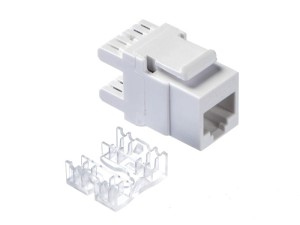 Модуль Keystone неэкранированный, RJ45, cat.5е, 180°, под инструмент, белый, для патч-панели 5шт