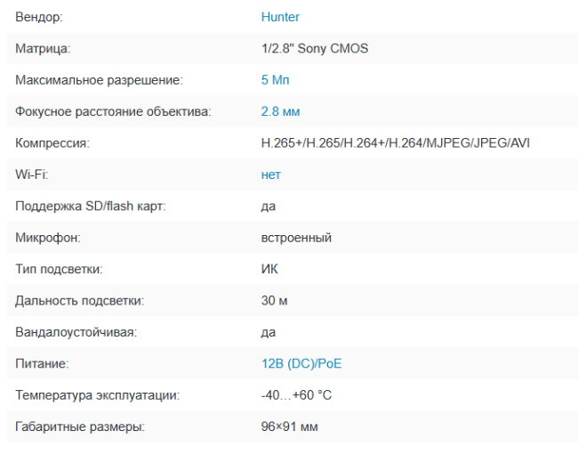 HN-VD35IRAPSe (2.8) IP видеокамера 5Mp Hunter HN-VD35IRAPSe (2.8) IP видеокамера 5Mp Hunter