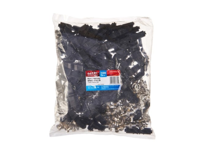 Коннектор BNC-7101B угловой, пластик, цинк NETKO Optima 40 шт