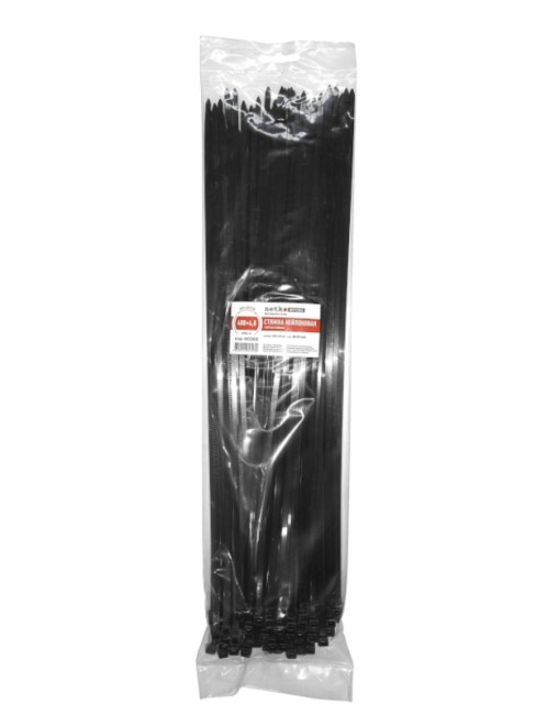 Стяжка нейлоновая 400*4,8 / 100 шт / светостойкая (черная), NETKO Optima SZ