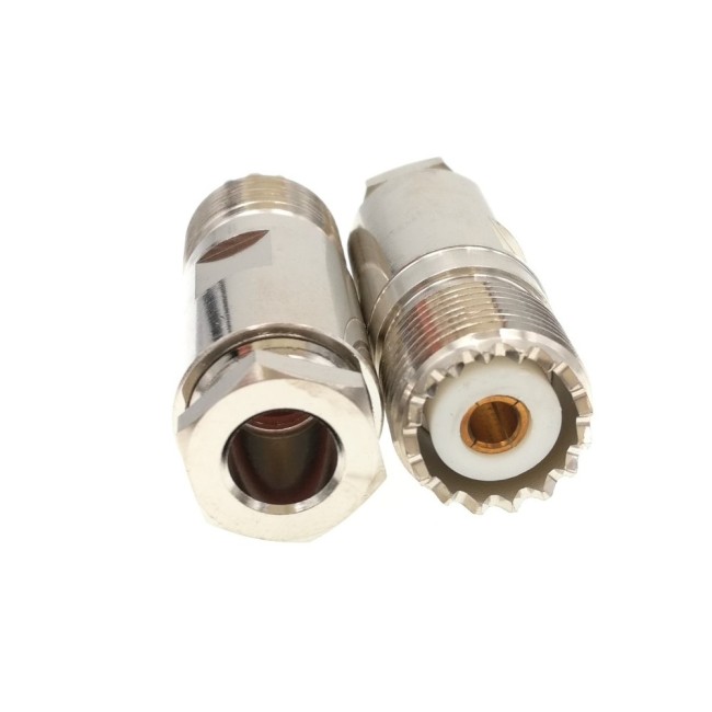 ВЧ-разъём UHF(female) SO239 прижимной под кабель 5D-FB комплект 5 шт