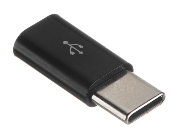 Переходник штекер Type-C - гнездо micro USB, Netko, черный 10шт