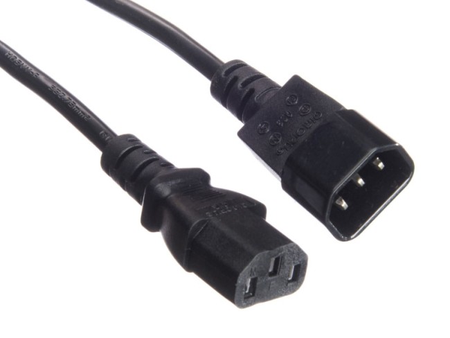 Кабель питания проходной (штекер IEC С13 - гнездо IEC С14) 3*0,75мм2, 1,8м, черный, NETKO Optima Кабель питания проходной (штекер IEC С13 - гнездо IEC С14) 3*0,75мм2, 1,8м, черный, NETKO Optima