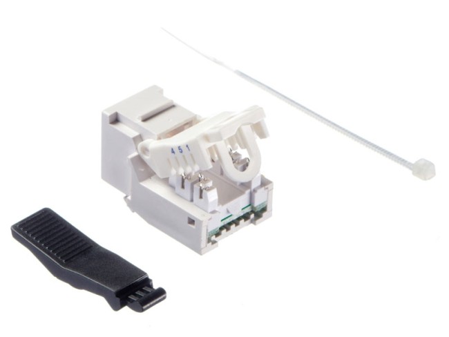 Модуль Keystone неэкранированный, RJ11 (6p4c), без инструмента, KE, белый, Netko 10шт